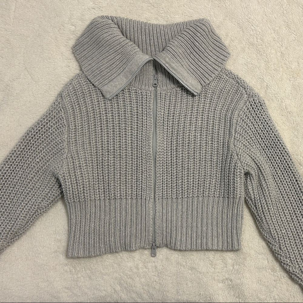 Aerie Gray Cowl Neck Sweater